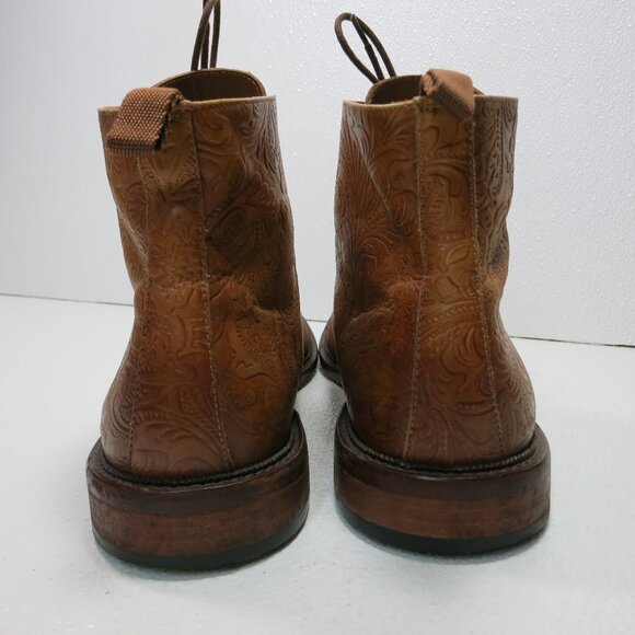 Taft Oil Tanned Hand Tooled Leather Chukka Boots Zapatos Kutsu Men's sz 45 12 - Picture 6 of 7